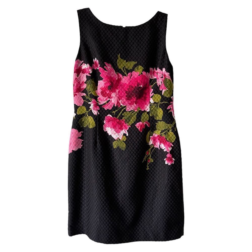Tahari ASL Women's Sleeveless Floral Print Sheath Dress Black Size 8P